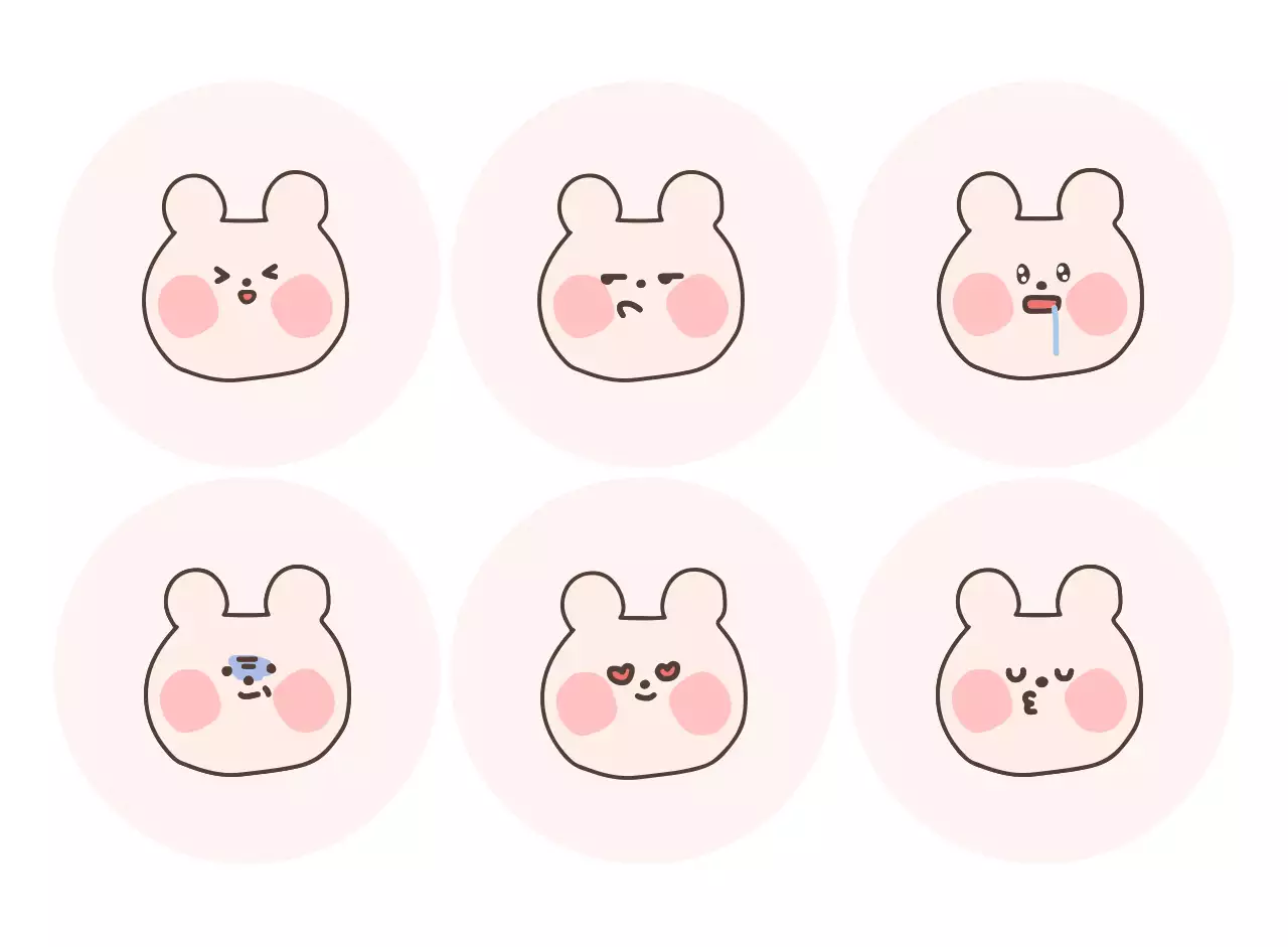 핑크 아기자기한 만화 짤