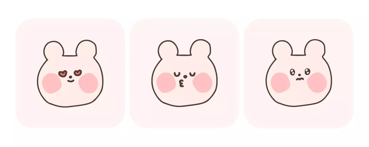 핑크 아기자기한 캐릭터 스티커