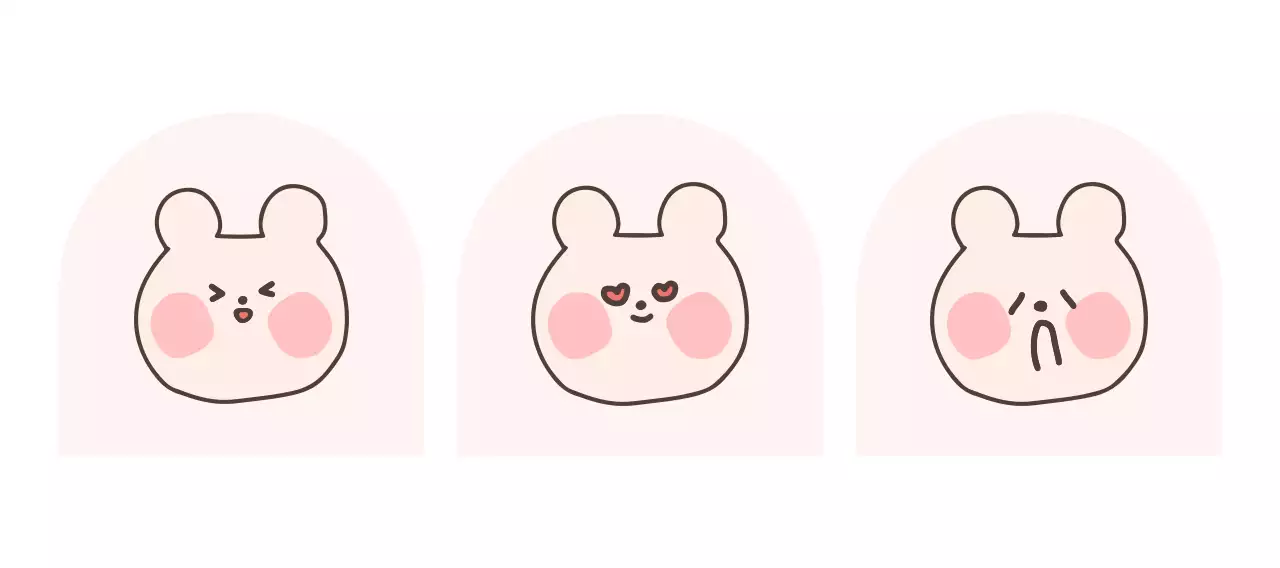 핑크 아기자기한 만화 짤