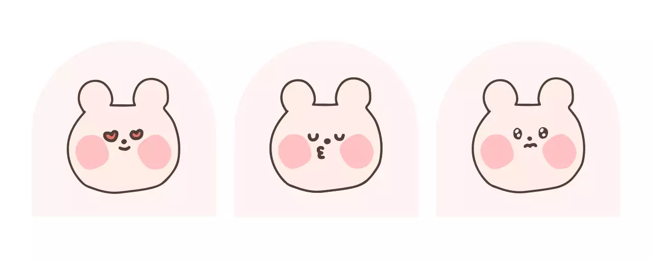 핑크 아기자기한 만화 짤