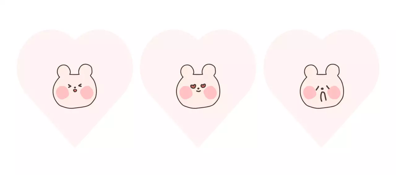 분홍색 아기자기한 귀여운 토끼 이모티콘 스티커