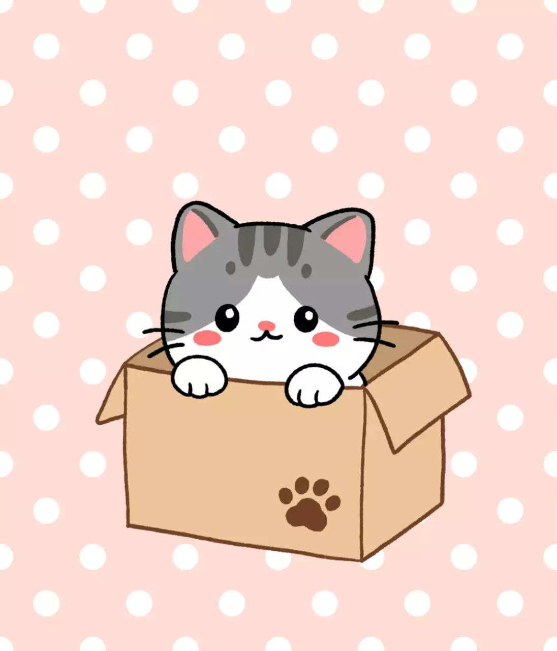 분홍색 아기자기한 고양이 다꾸