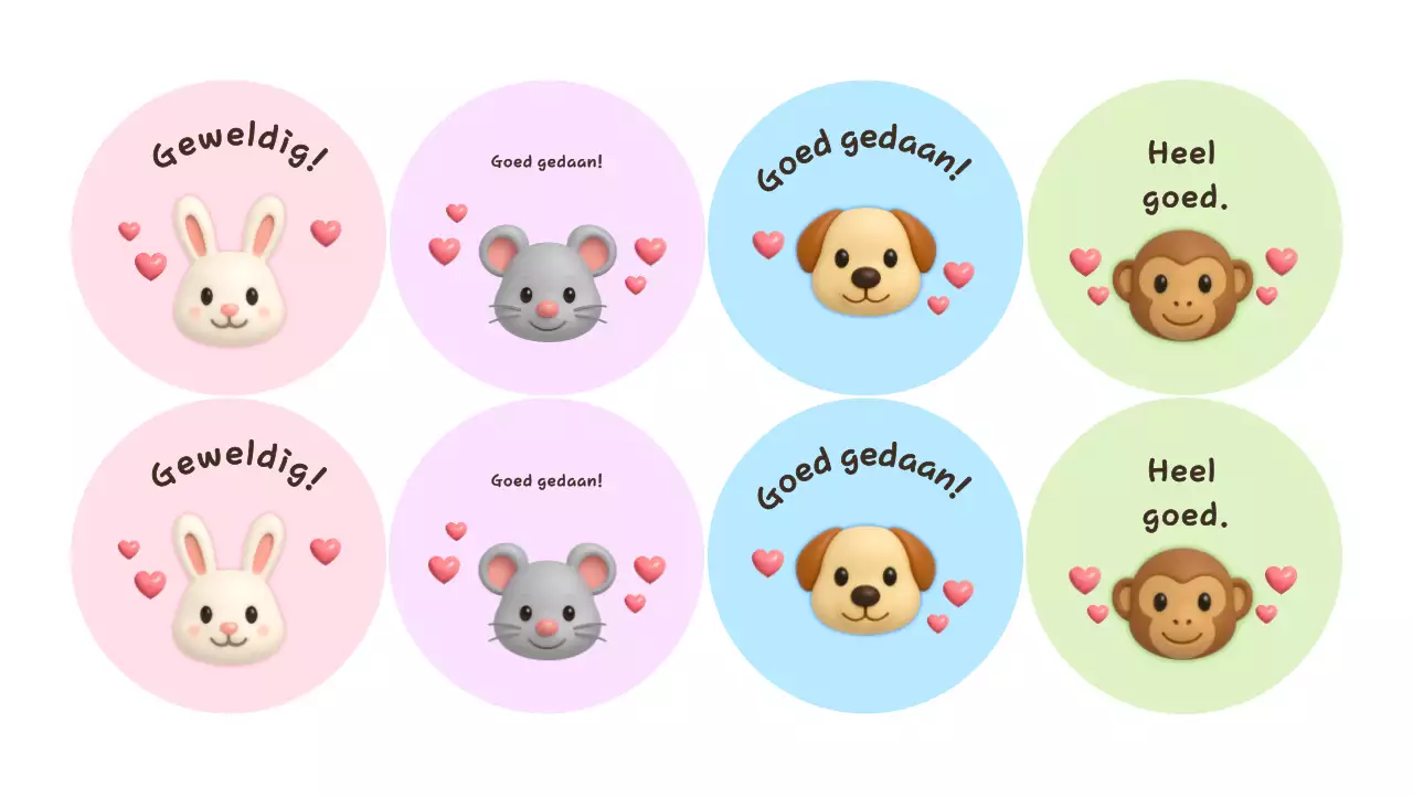 Leuke stickers met dierenkreten