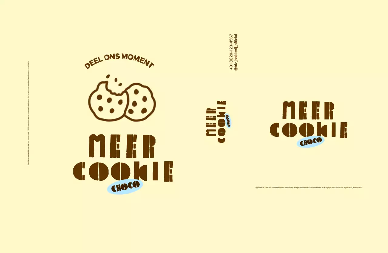 Productpromotie voor eenvoudige beige chocoladekoekjes