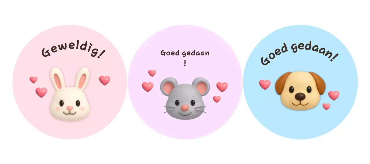Leuke stickers met dierenkreten
