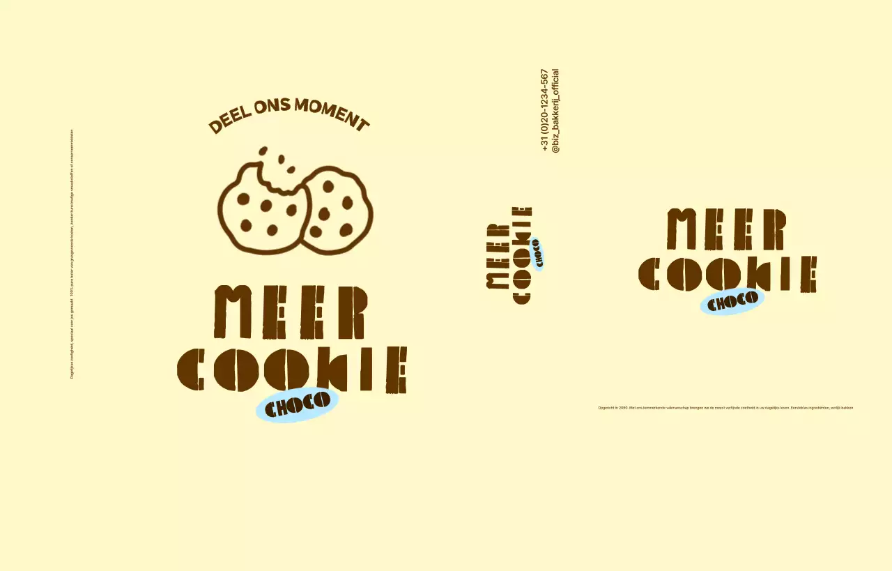 Productpromotie voor eenvoudige beige chocoladekoekjes