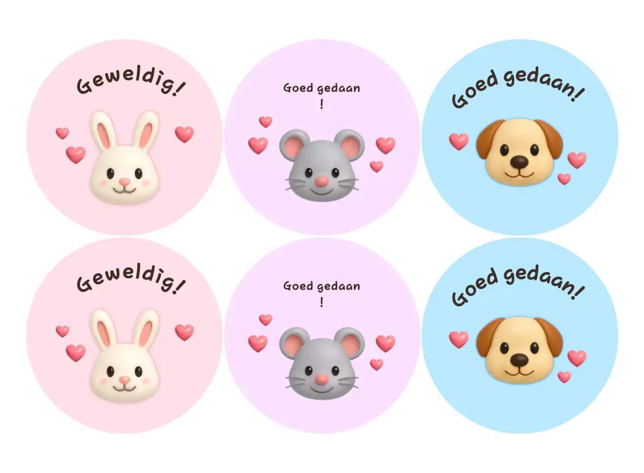 Leuke stickers met dierenkreten