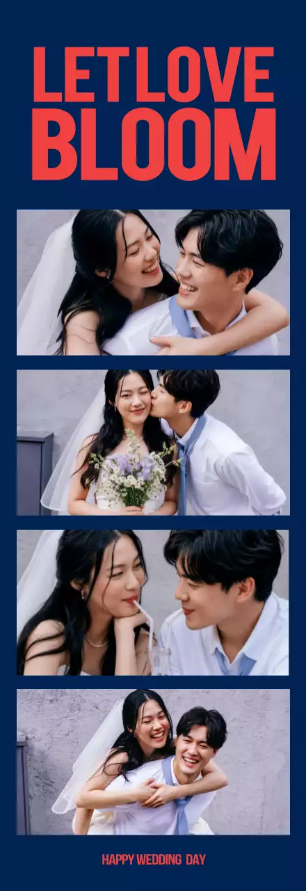 빨강 심플 결혼식 기념