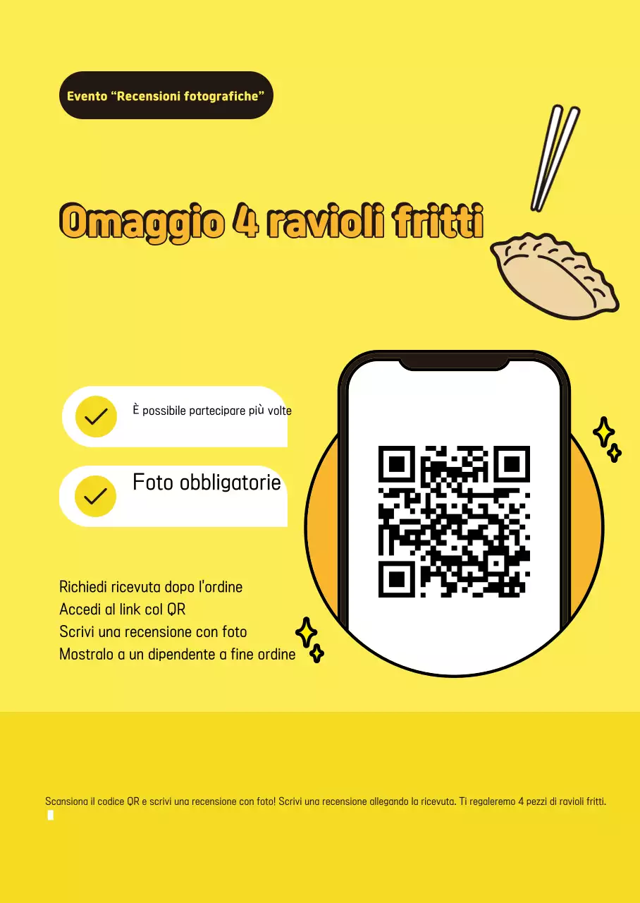 Promozione evento "Ravioli fritti gialli puliti"