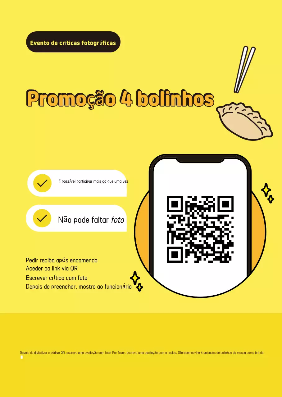 Promoção de evento de bolinho frito amarelo limpo