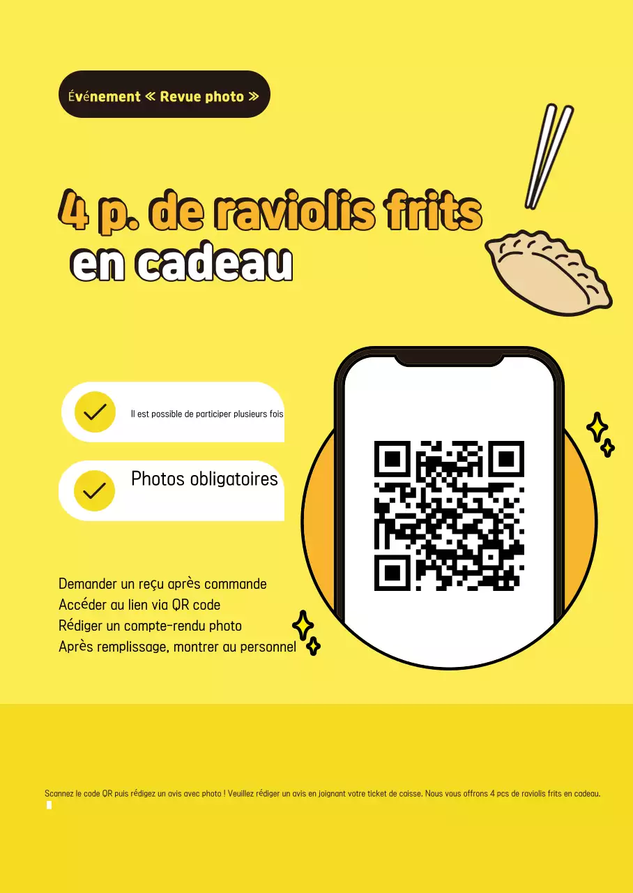 Promotion de l'événement Yellow Clean Fried Dumpling (raviolis frits jaunes)