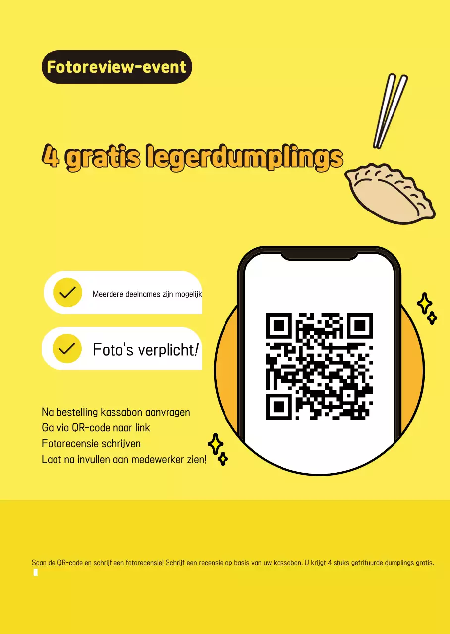 Promotieactie voor gele, schone, gefrituurde dumplings