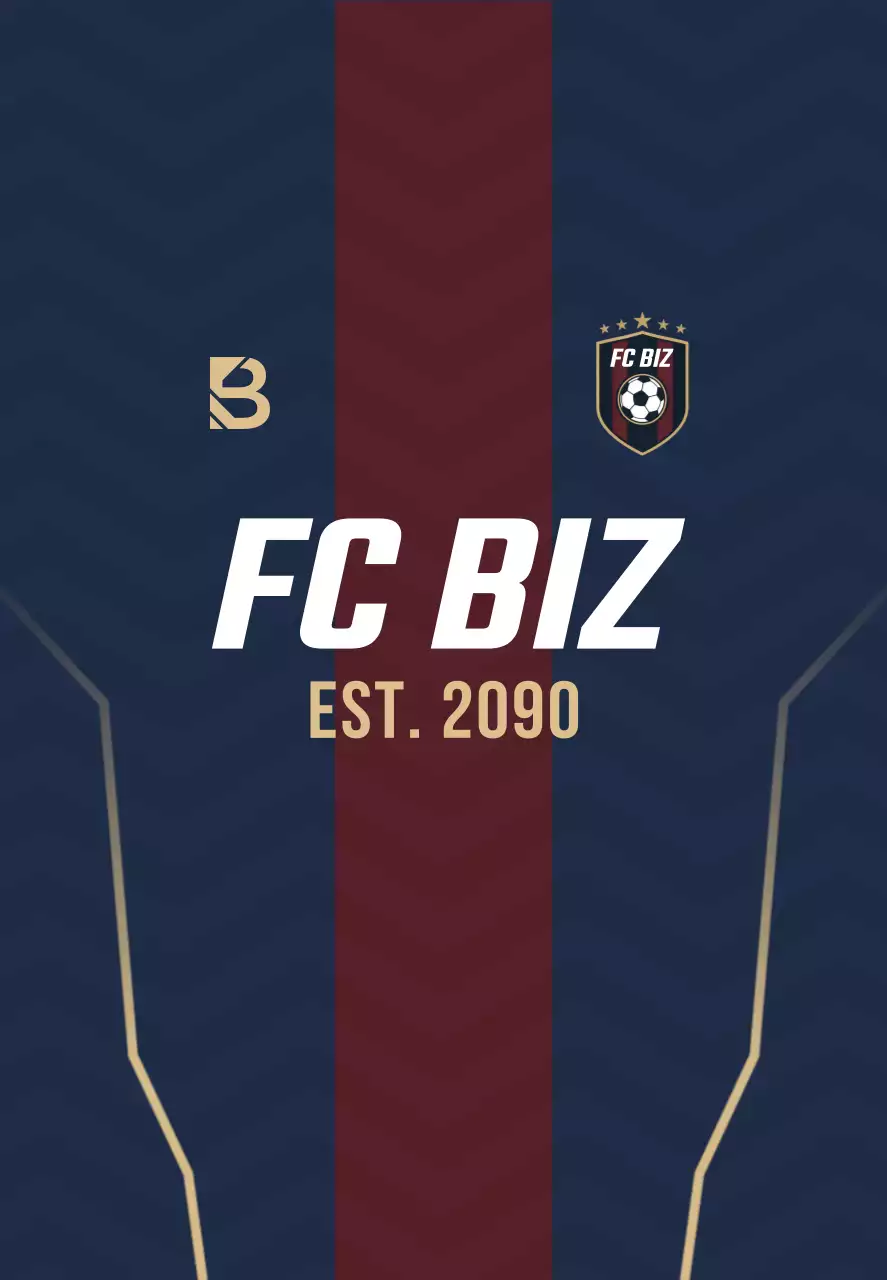남색 깔끔 축구팀 로고