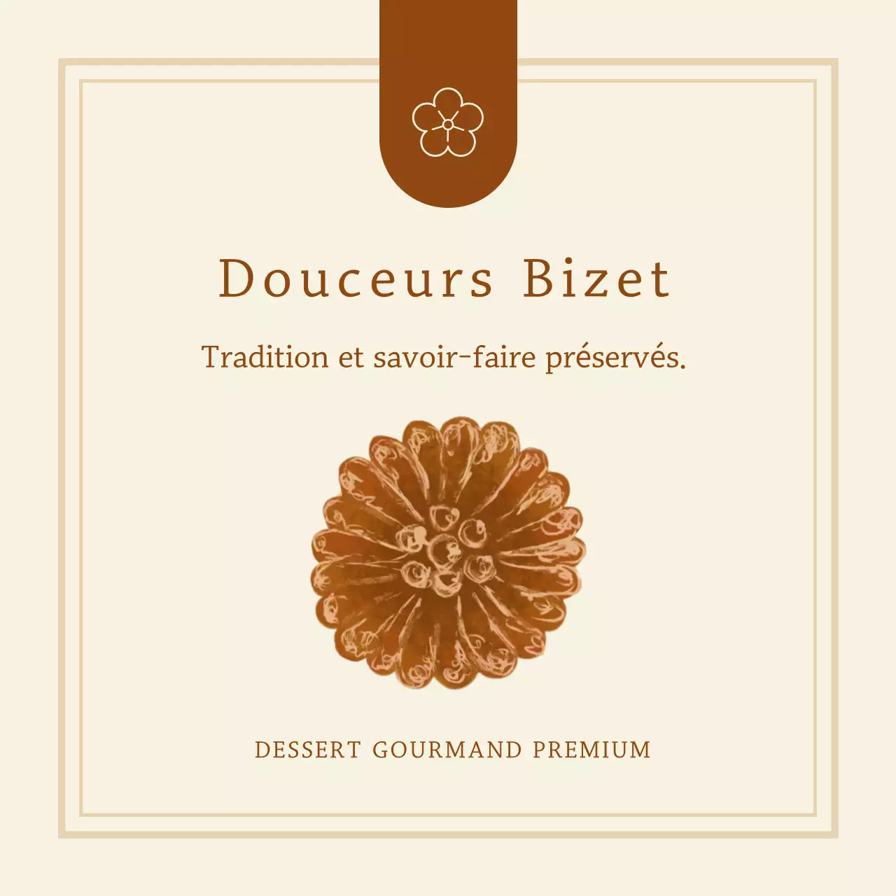 Promotion de marque de confiserie traditionnelle beige