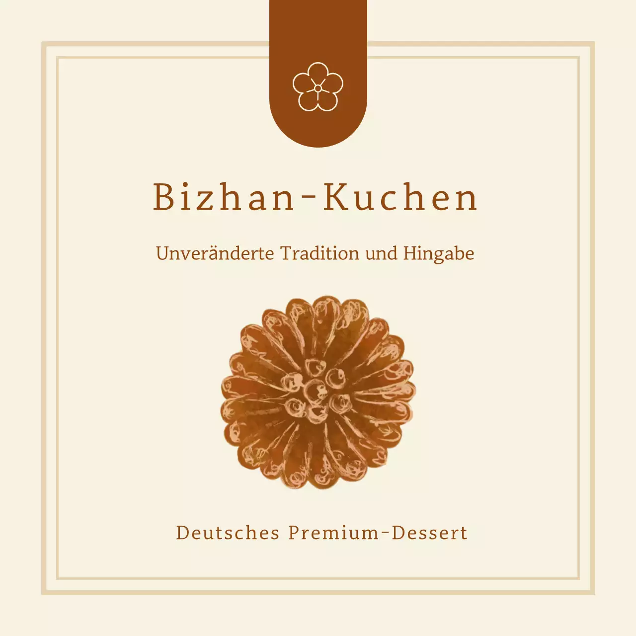 Beige Traditional – Markenwerbung für traditionelle Süßwaren
