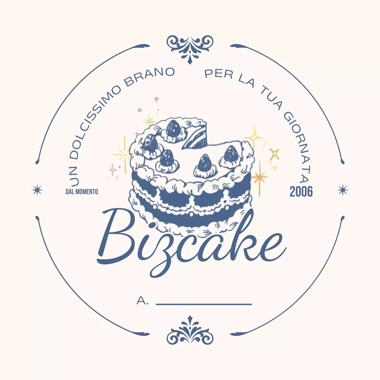 Logo di torta retrò bianca