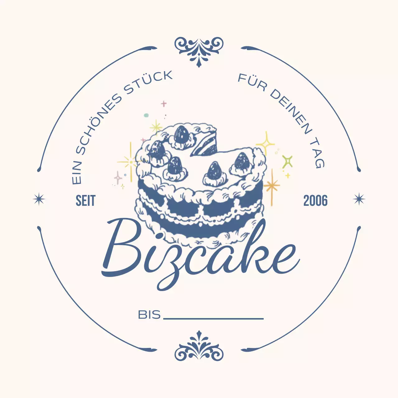 Logo für weiße Retro-Torte