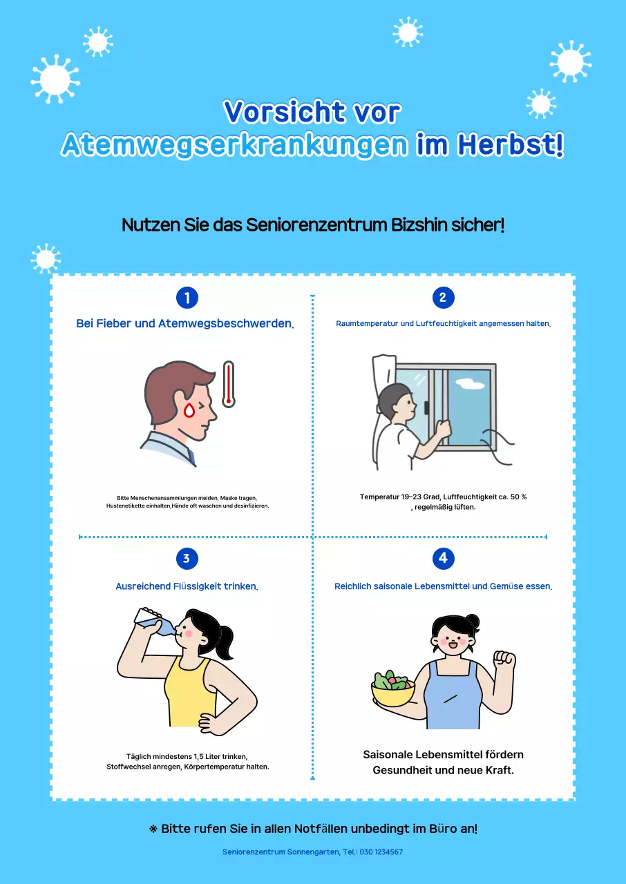 Einfacher Warnleitfaden für Atemwegserkrankungen (Blue Simple)