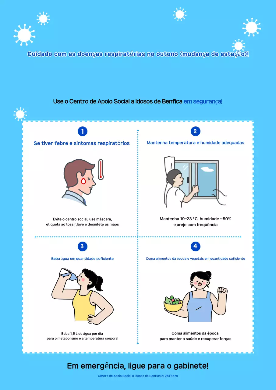 Guia de Alerta de Doenças Respiratórias Simples (Azul)