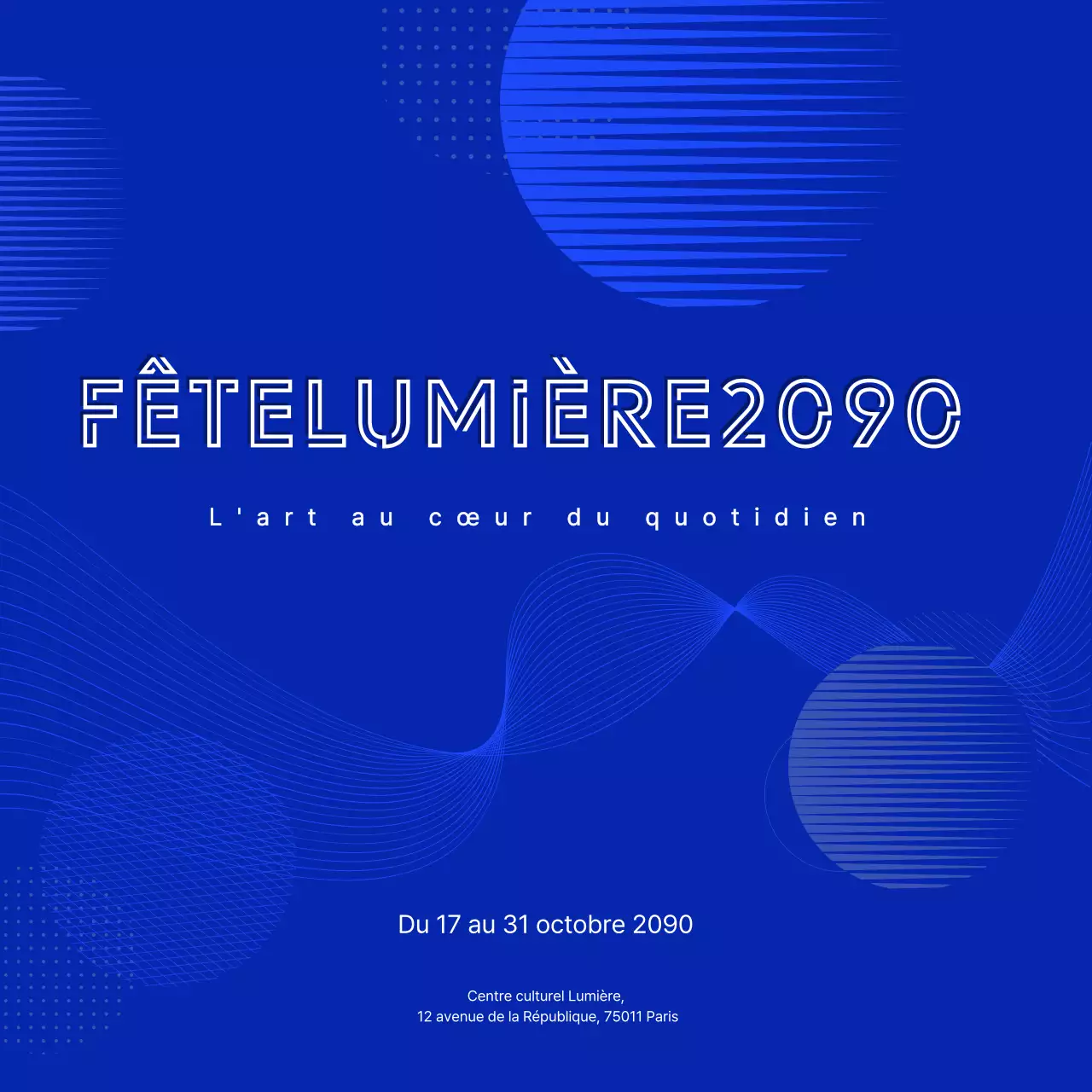 Guide du festival d'art moderne bleu