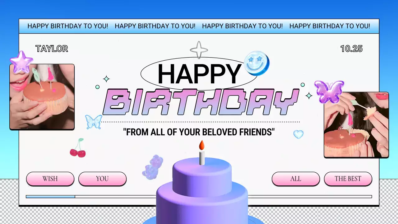 Pink Trendy Birthday Invitation Presentation