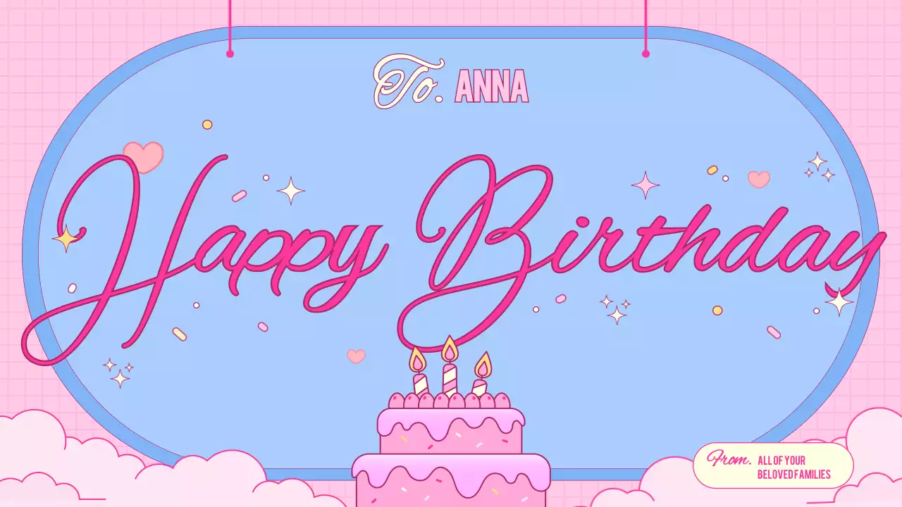 Pink Cute Birthday Card Presentation