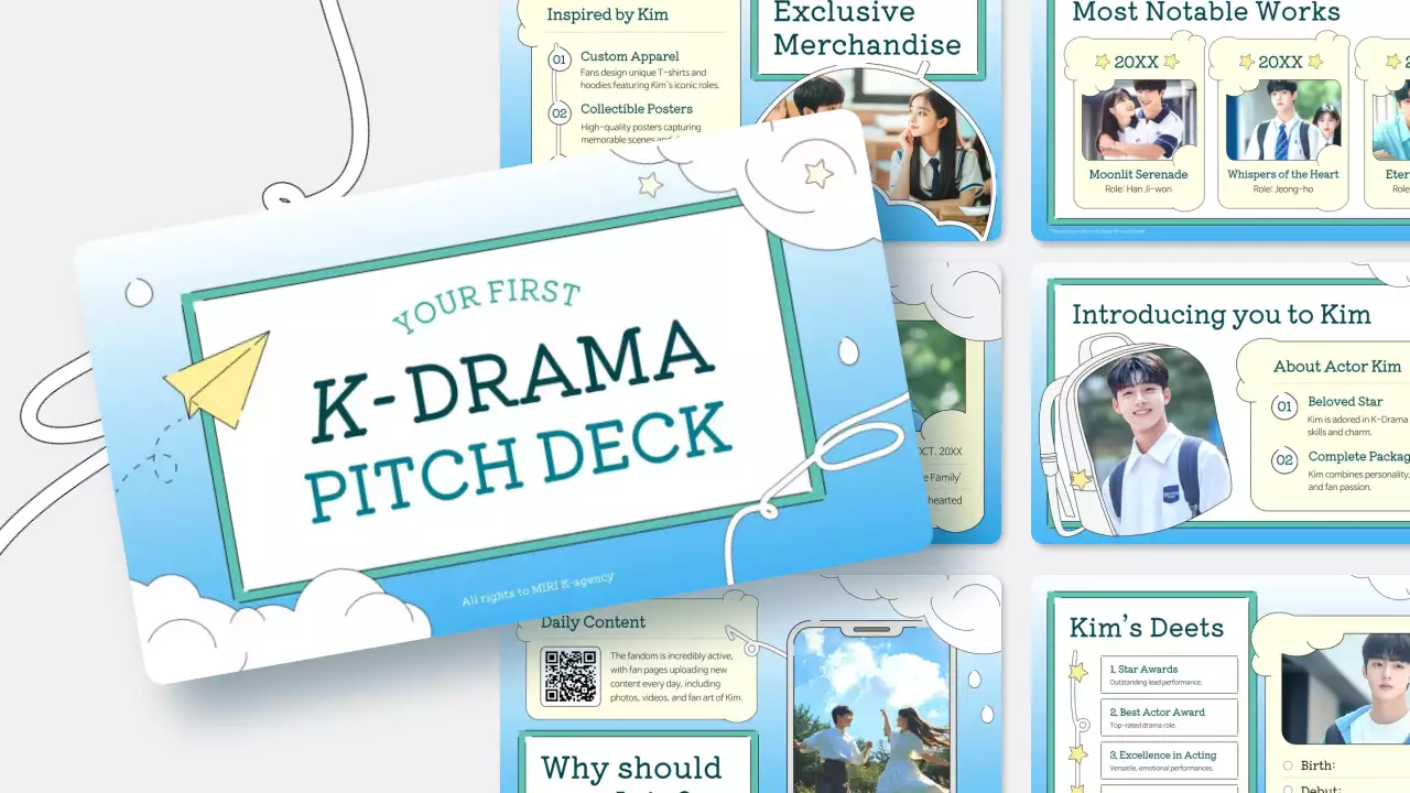 Blue Trendy K-Drama Pitch Presentation